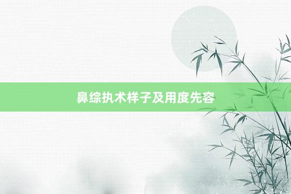 鼻综执术样子及用度先容